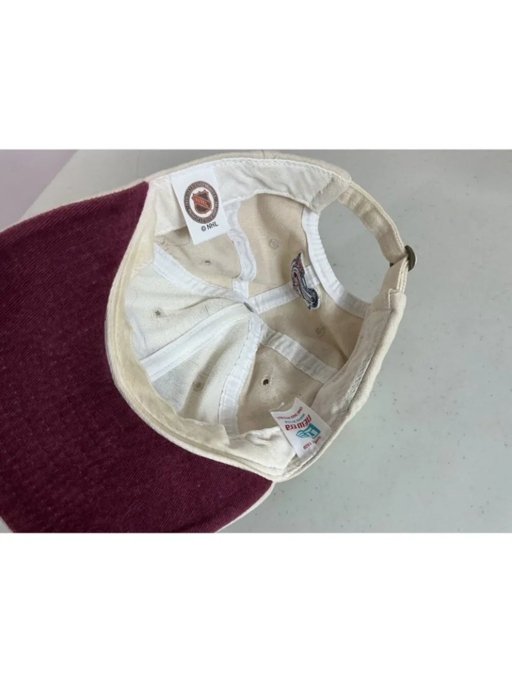 Vintage Tan Colorado Avalanche Hockey Cap Hat Made USA One Size